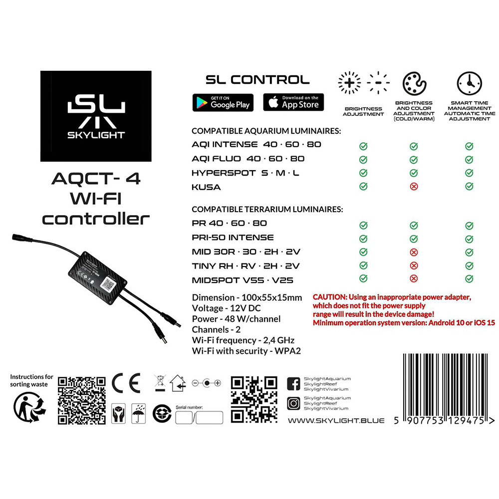 SKYLIGHT AQCT-4 WIFI Kontroler Sterownik do Lamp